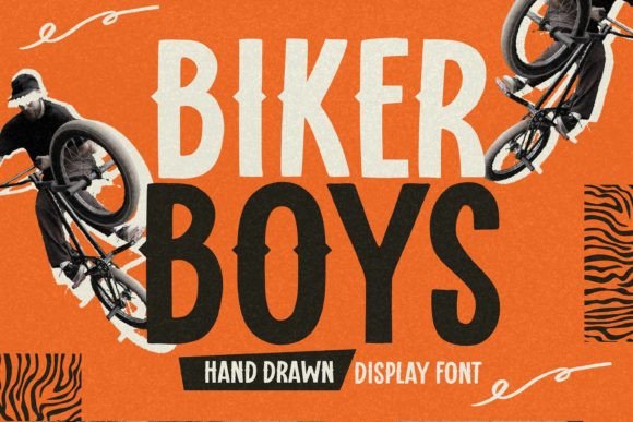 Biker Boys: A Textured Hand-Drawn Display Font for Authentic Branding